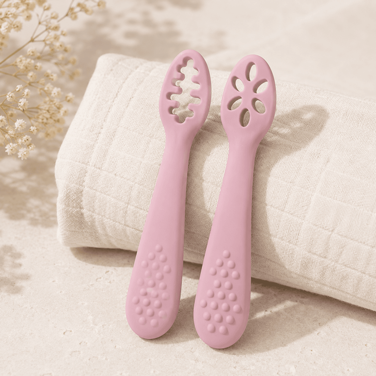 Troller Kids | Første Silikonskje 2 pk.  | Pale Mauve