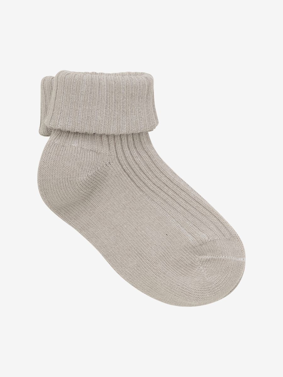 Minymo | Ribbestrikkede babysokker 3-pk | Light Taupe