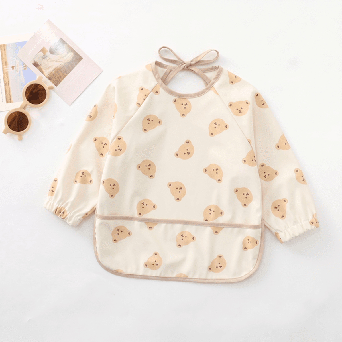 Troller Kids | Smekke Forkle med lang arm | Beige bamse | Small