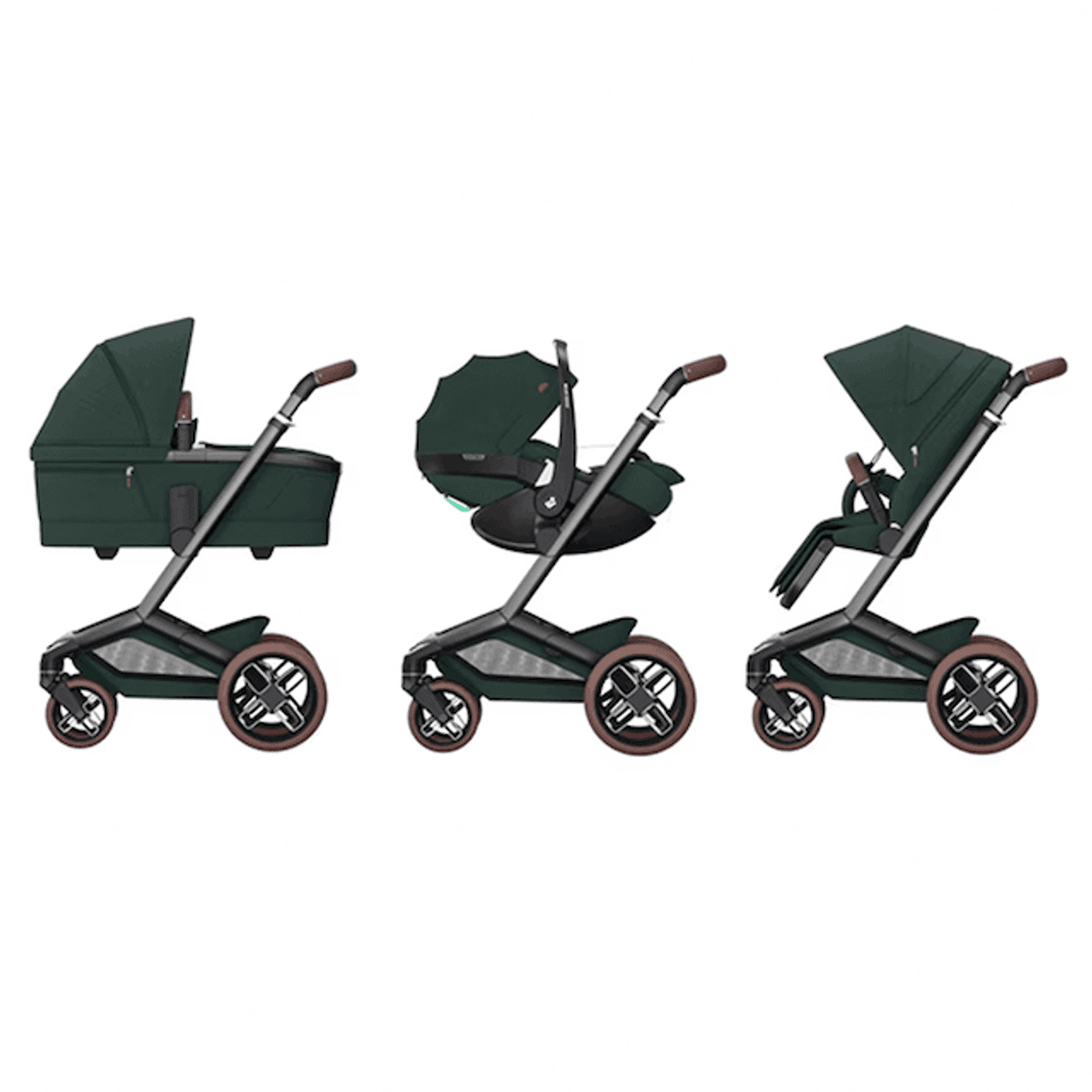  Maxi-Cosi | Fame Kombivogn Twillic Green + Pebble Pro 2 Bilstol og Base 360 Pro