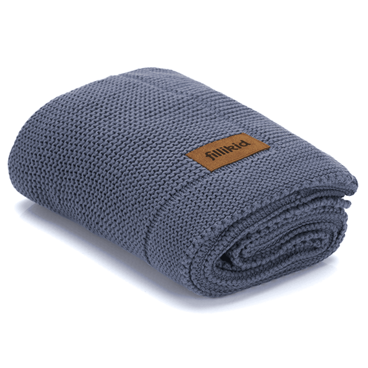 Fillikid | Strikket babyteppe | 80 x 100 cm | Blue