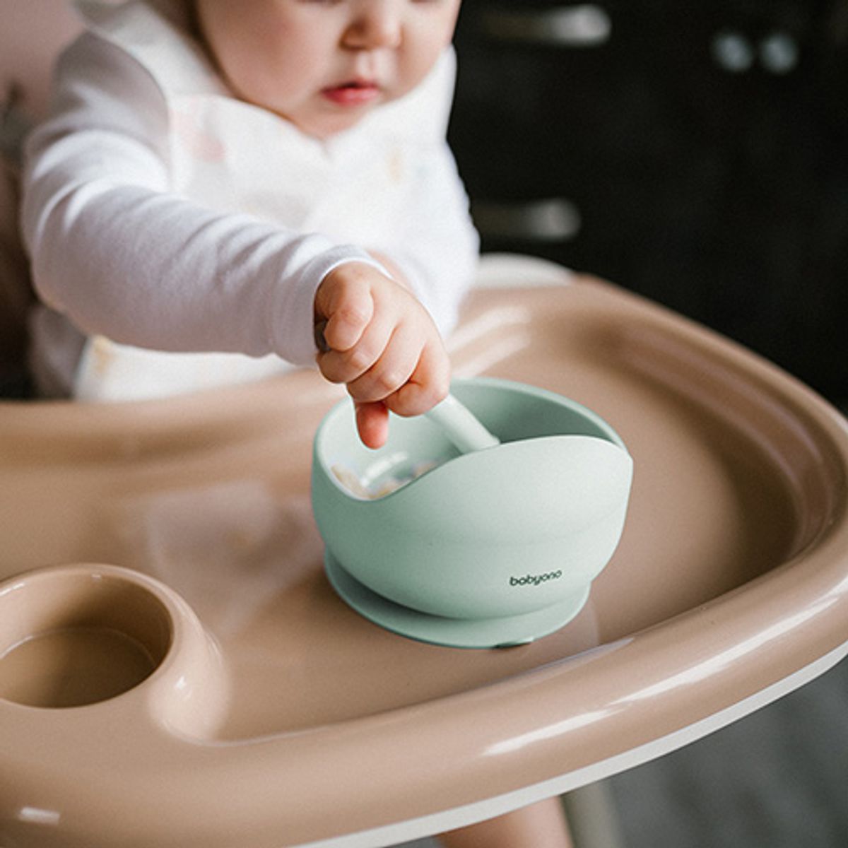 Babyono | Silikonskål med sugekopp | Mint