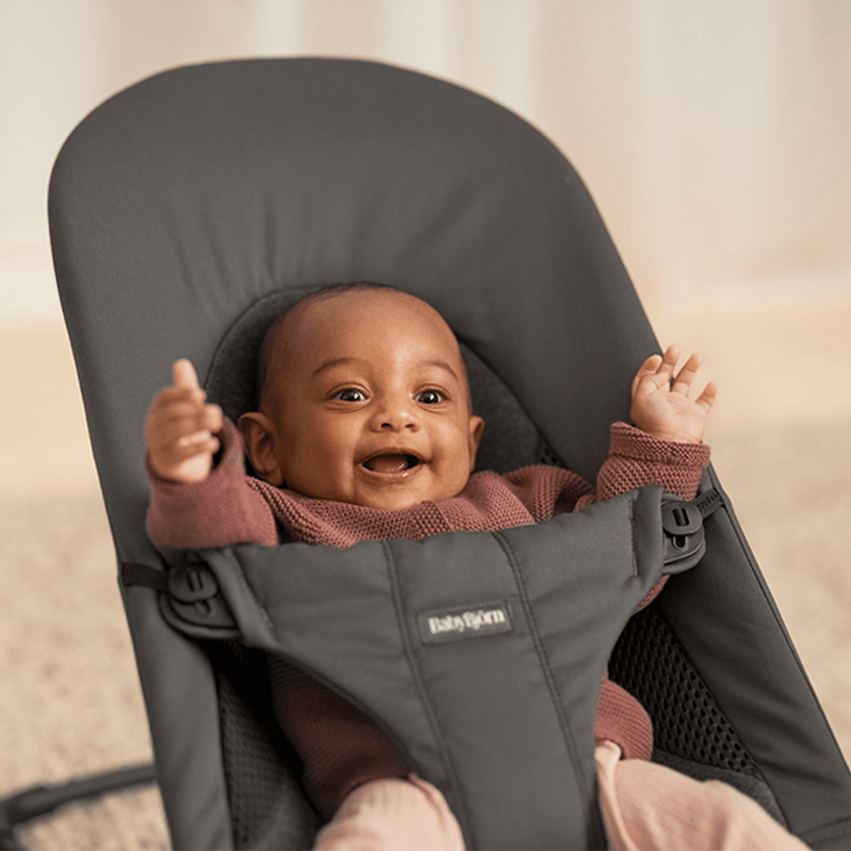 BabyBjörn | Vippestol Balance Soft | Vevd Jersey | Mørkegrå