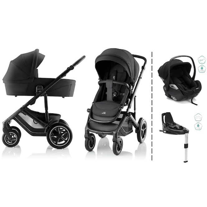 Hovedbilde Britax | Smile 5Z kombivogn + Noa bilstol & Base | Black Carbon