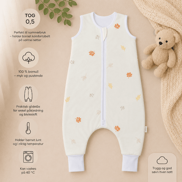 Hovedbilde Fillikid | Sommer Nattpose med ben | Str. 80 | Safari Leaves 