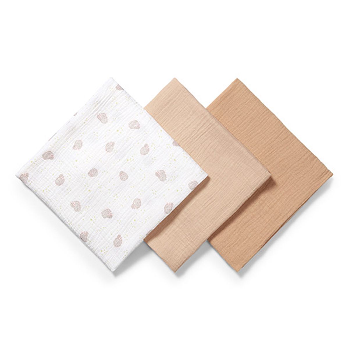 Babyono | Muslinkluter baby – ekstra myke 3pk | Beige