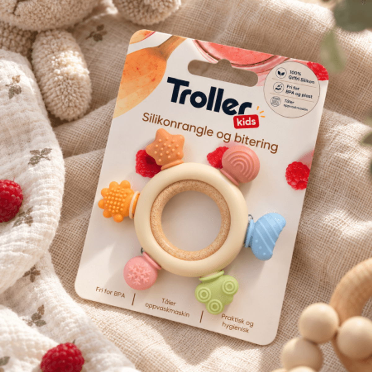Troller Kids | Silikon Bitestjerne | Pastelldrøm