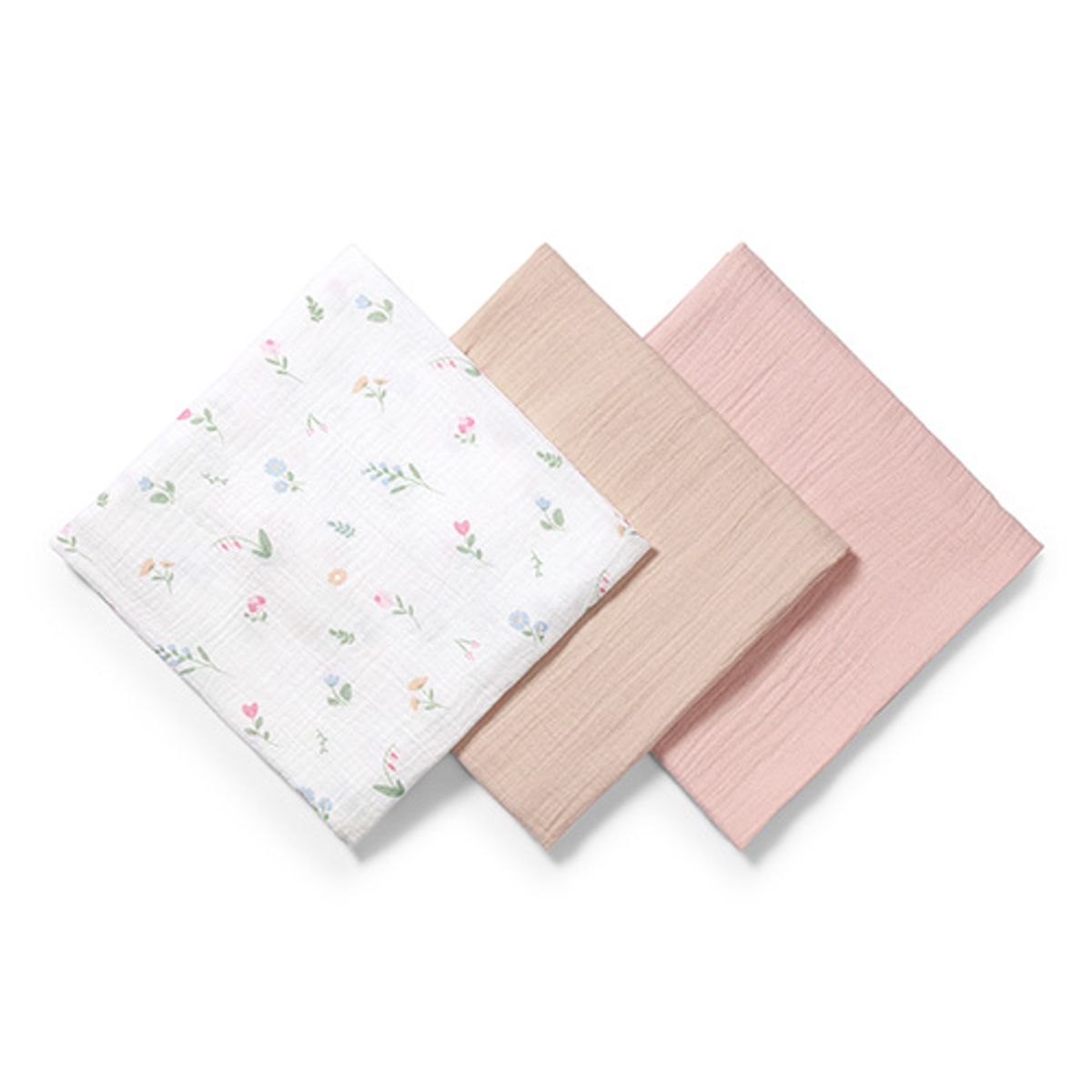 Babyono | Muslinkluter baby – ekstra myke 3pk | Rosa