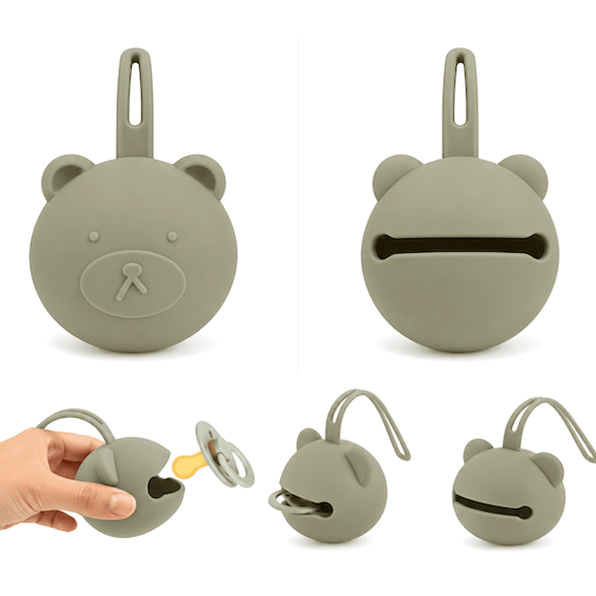Troller Kids | Smokkeoppbevarer i silikon | Oliven