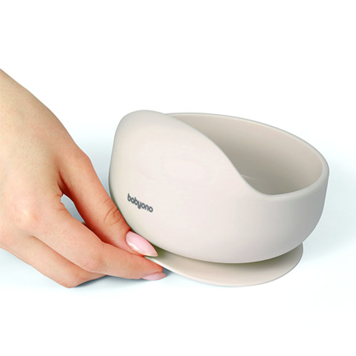 Babyono | Silikonskål med sugekopp | Beige