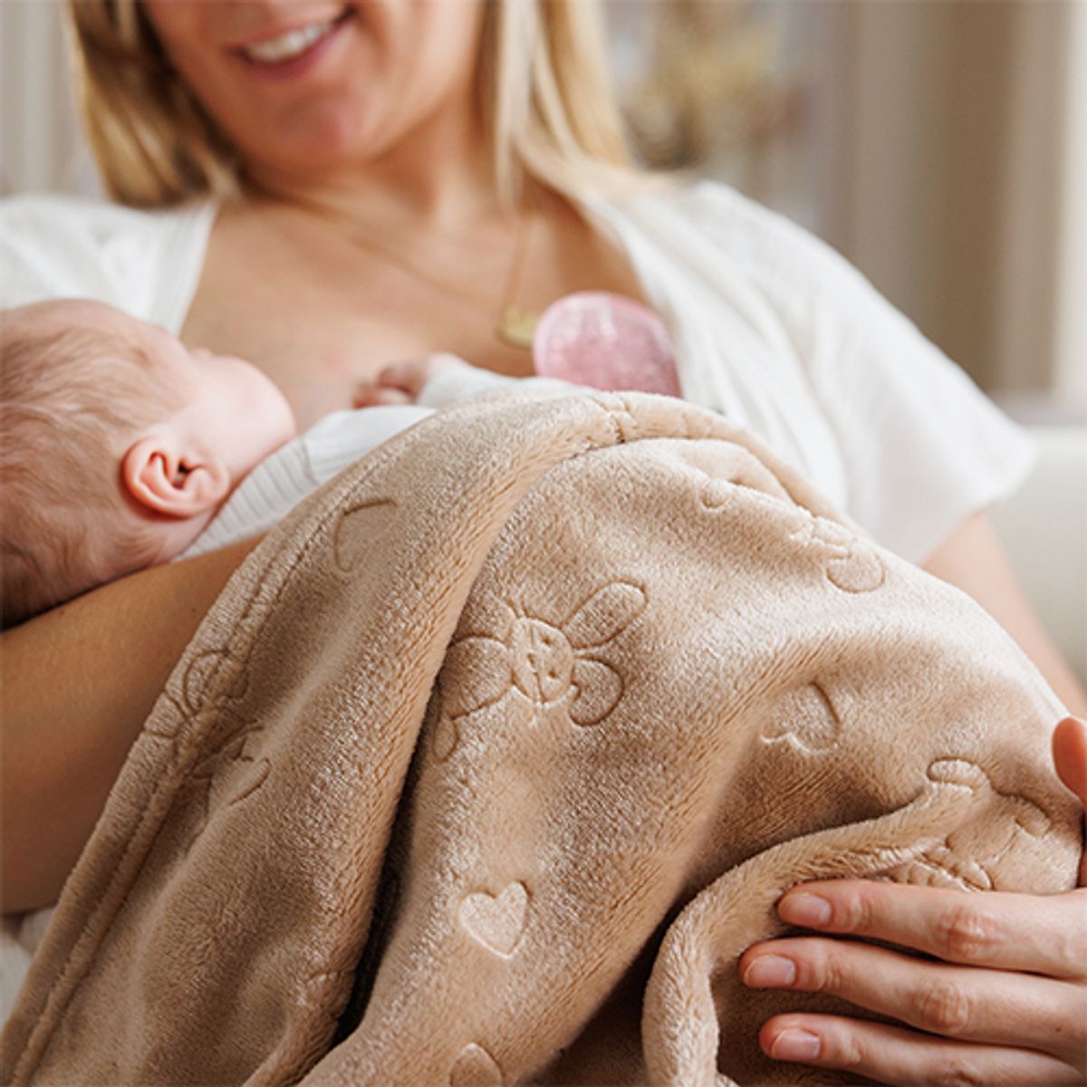 Babyono | Babyteppe med kosedyr | Beige 75 x 100 cm