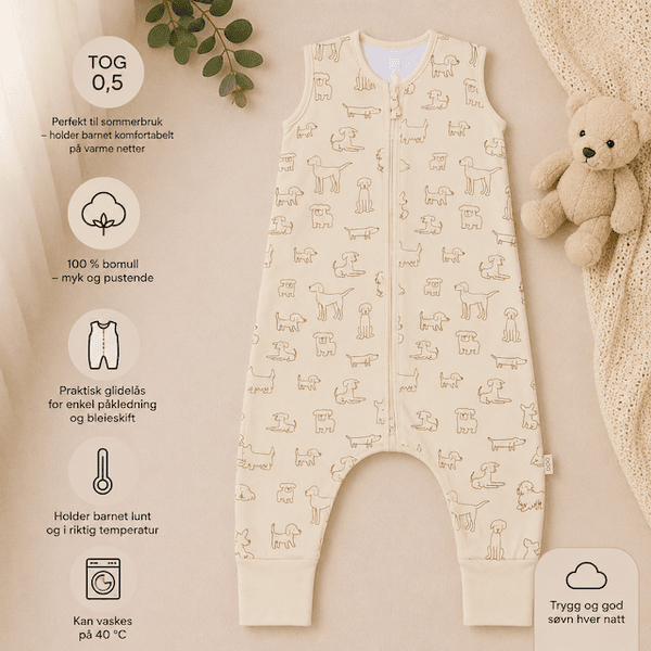 Hovedbilde Fillikid | Sommer nattpose med ben | 0,5 TOG | Str.92 | Hund Beige