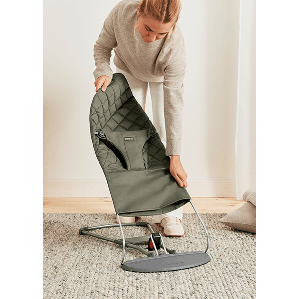 BabyBjörn | Vippestol Bliss | Vevd/ Klassisk Quilt | Mørkegrønn
