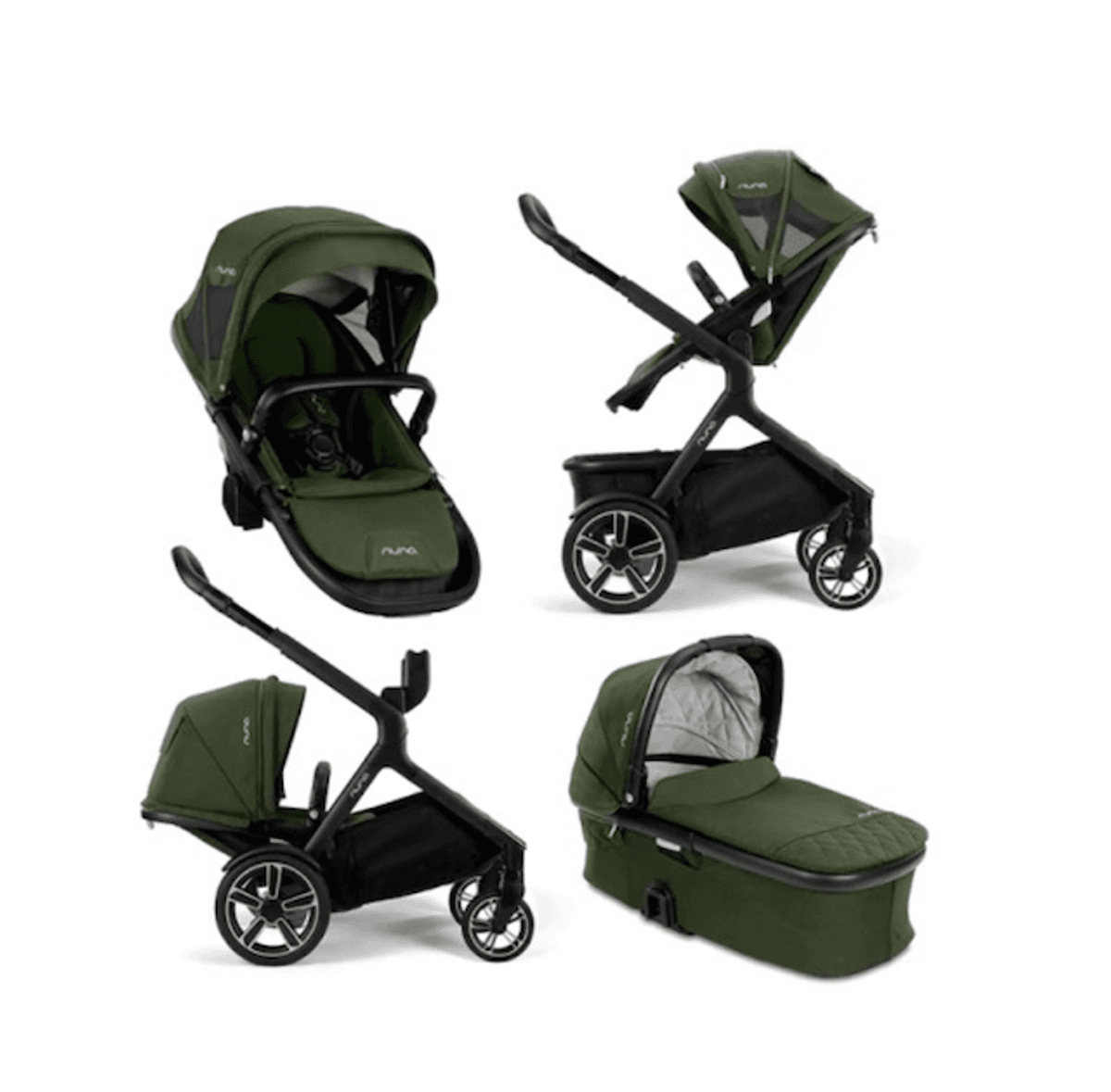 Nuna | Demi Grow Kombivogn og Arra Next bilstol og base | Everygreen