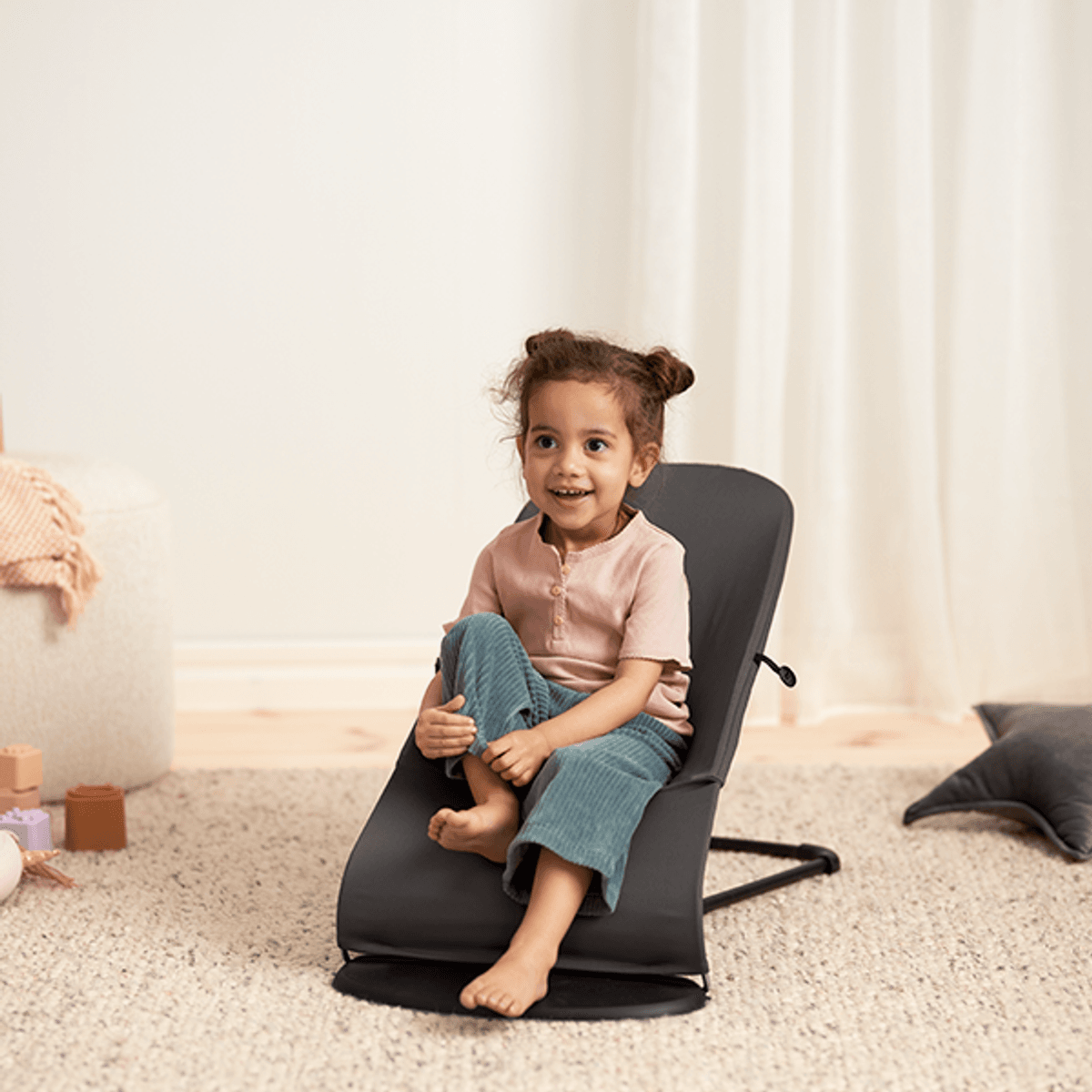 BabyBjörn | Vippestol Balance Soft | Vevd Jersey | Mørkegrå