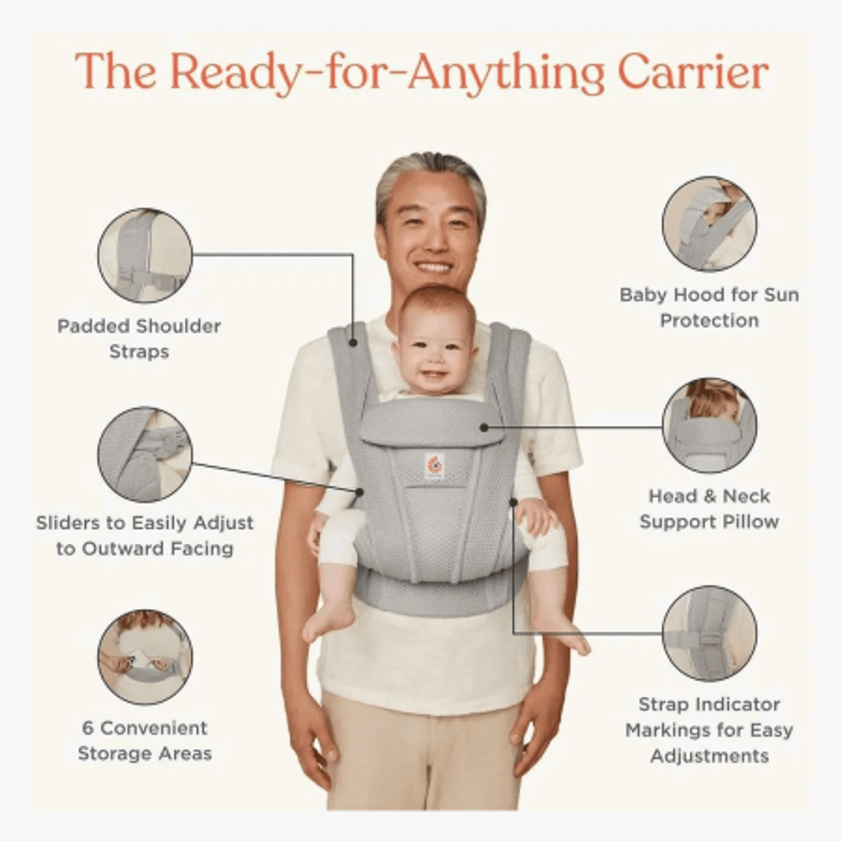 Ergobaby | Omni Deluxe Mesh Bæresele | Camel