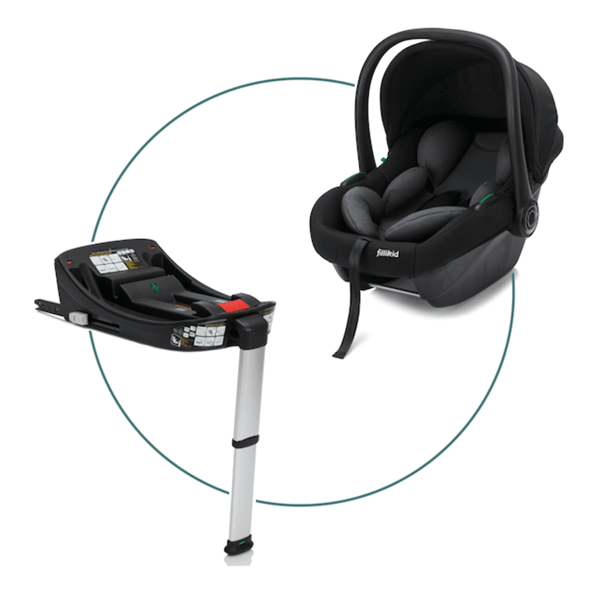 Emmaljunga 2027 | Sento Pro Kombi Ergo + Fillikid Bilstolpakke | Outdoor Black