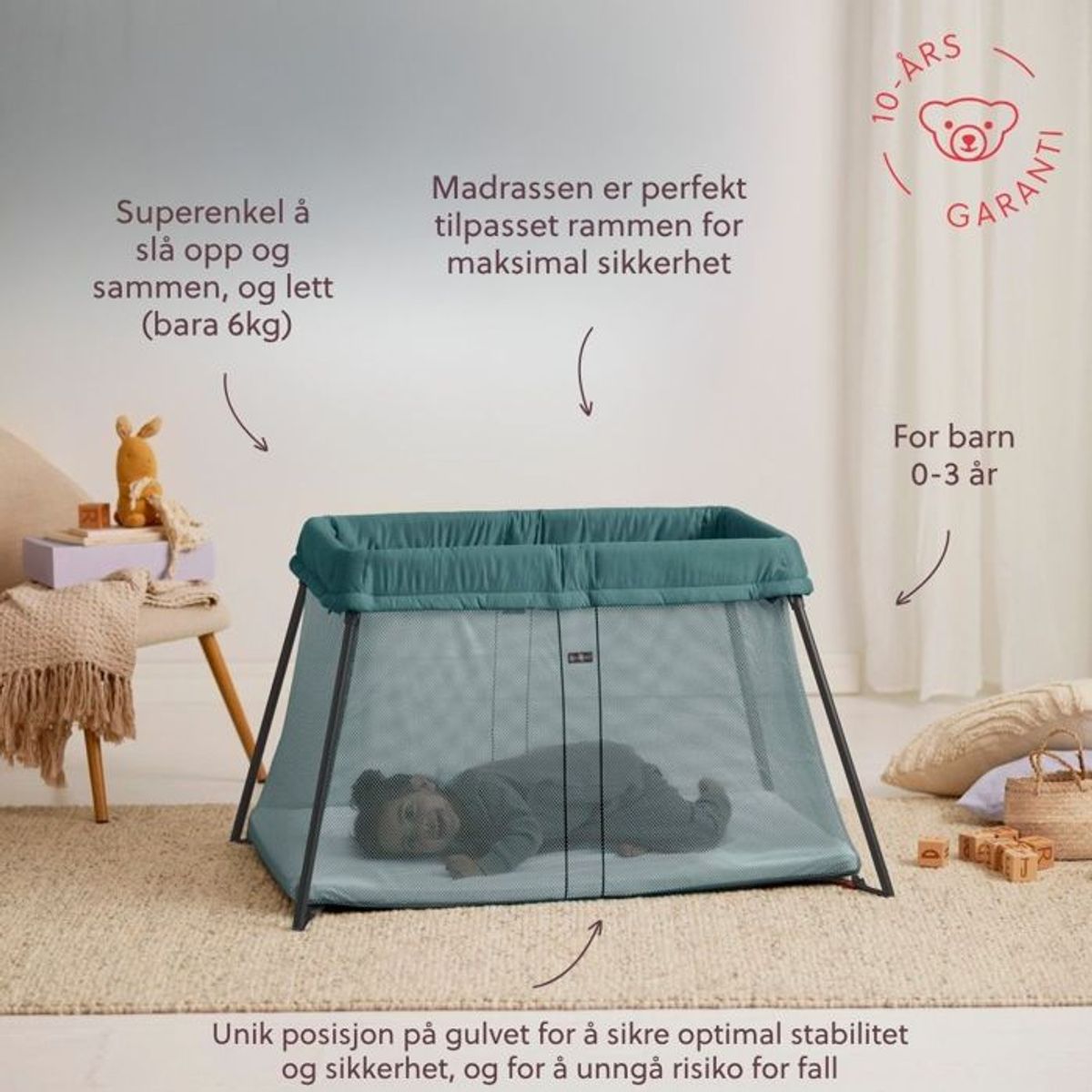 BabyBjörn | Reiseseng Light |  Mørk grønn