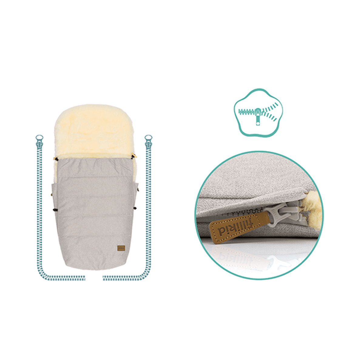 Fillikid | Bernina Lammeskinnpose | Champagne