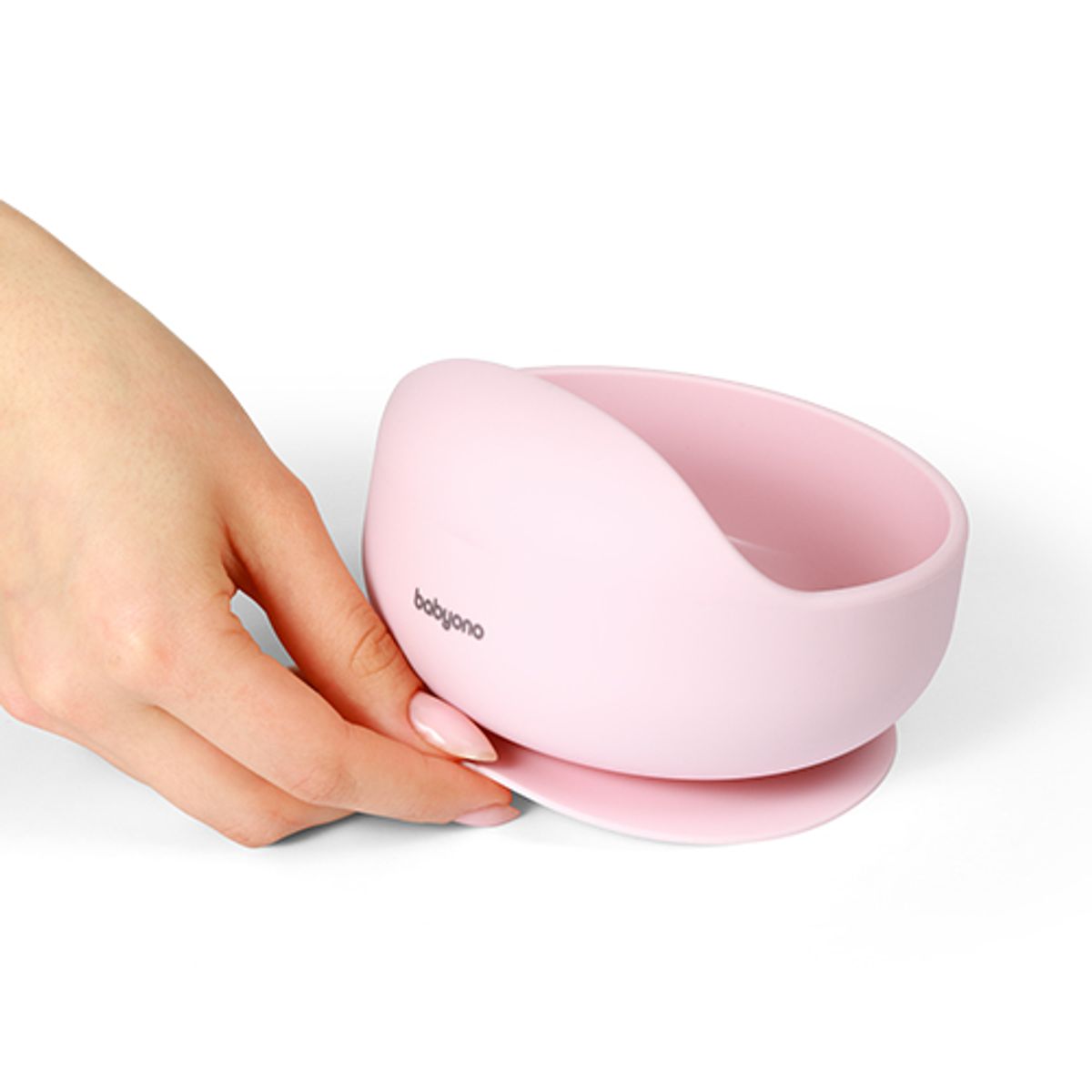 Babyono | Silikonskål med sugekopp | Rosa