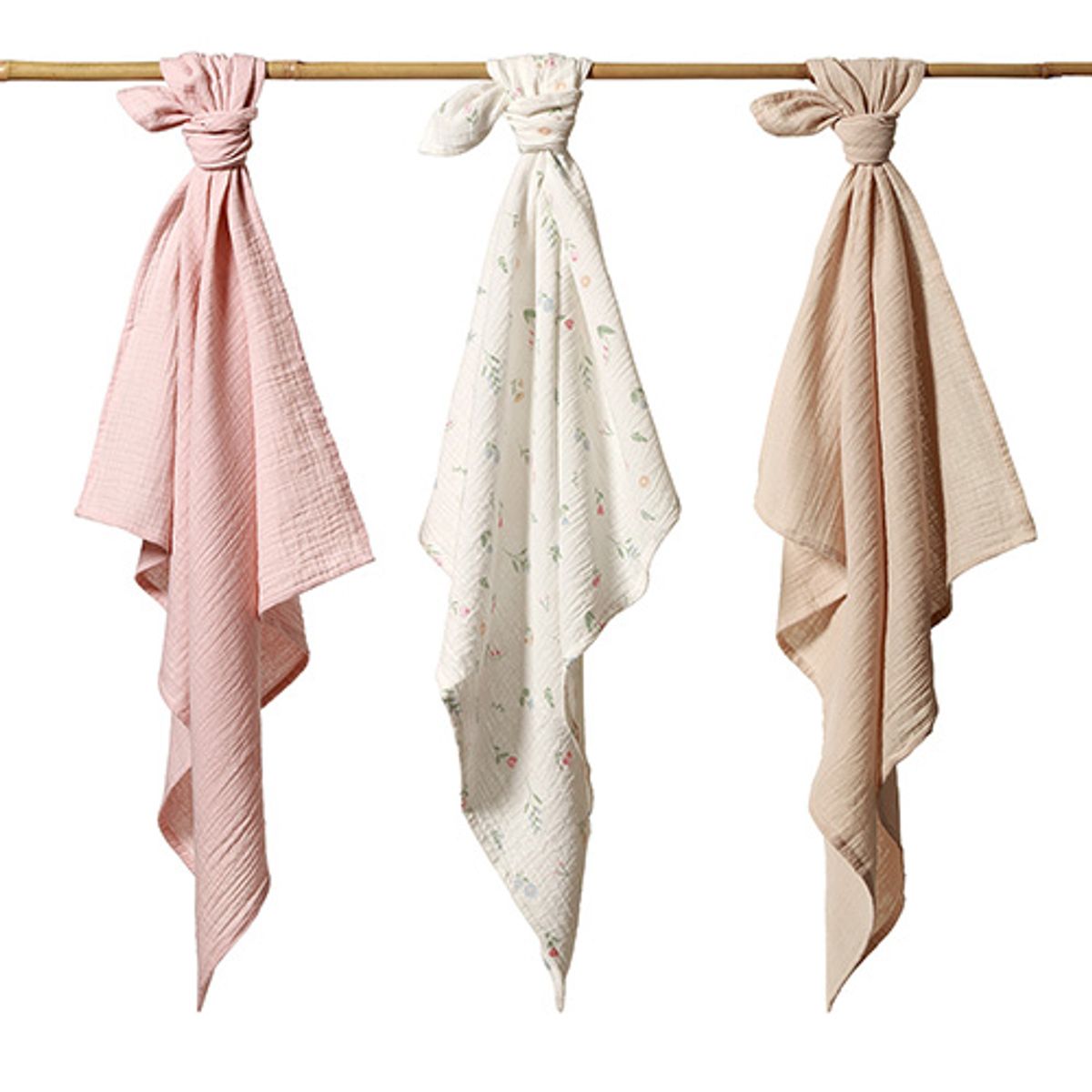 Babyono | Muslinkluter baby – ekstra myke 3pk | Rosa